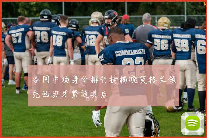 各国中场身价排行榜揭晓英格兰领先西班牙紧随其后